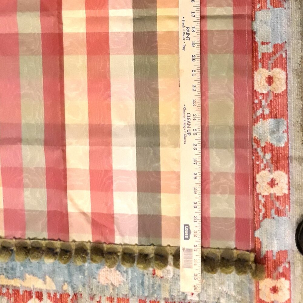 Tropical Barkcloth & Moire Vtg/Retro Homemade Curtains w Valance Single Window - Picture 9 of 15